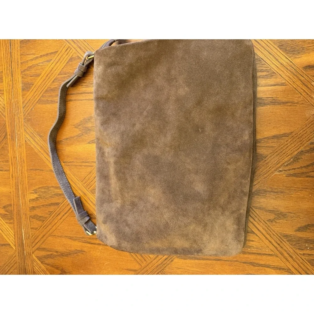 Viola Castanelli Brown Suede Leather Shoulder Bag Purse